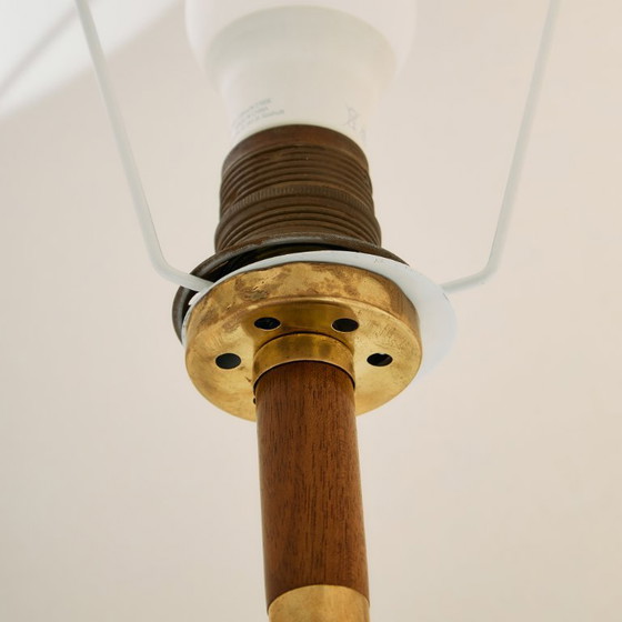 Image 1 of MK10240 Teak and brass floor lamp