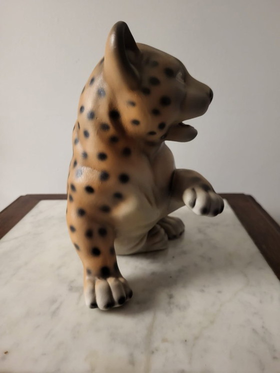 Image 1 of Tiger figurine, vintage, ceramic and hand-painted