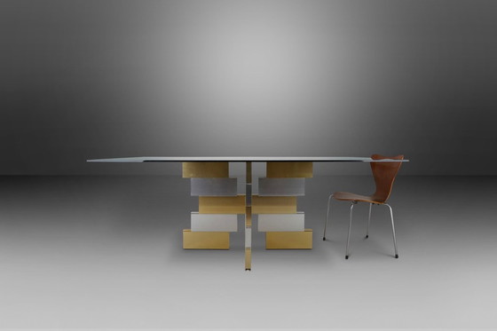 Image 1 of Postmodern dining table in the manner of Paul Evans, 1970s