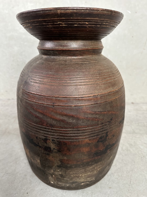 Image 1 of Antieke houten kruik