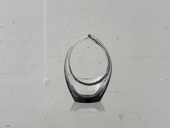 Image 1 of Crystal glass bowl with violet overlay, 1970s