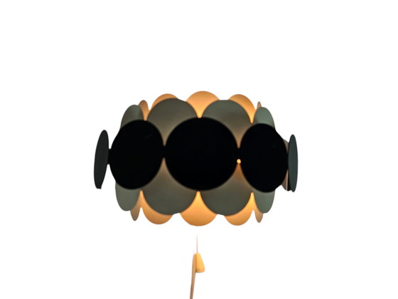 Image 1 of Doria Leuchten - Weiß/Graues Metall - Hängeleuchte - W-Deutschland - 60er Jahre