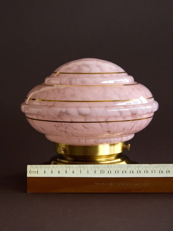 Image 1 of table lamp rose Clichy glass