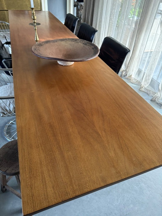 Image 1 of Zeer Unieke Tafel met een verhaal!  4 meter lang Vintage Mid Century jaren 60