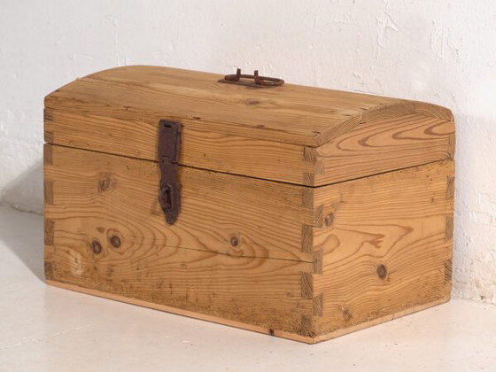 Baule da viaggio antico con serratura in ferro battuto (c.1900) #1 – Armadi contenitori, Rustic (photo 37 of 40)