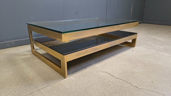 Image 1 of Vintage two tier belgochrom 23kt coffee table, 1970s