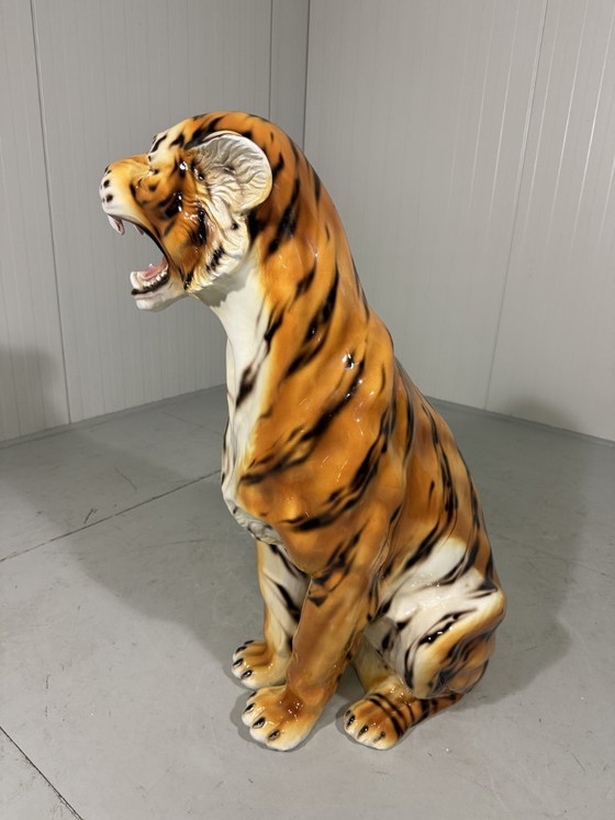 Image 1 of Grande tigre in ceramica, Italia, anni '70