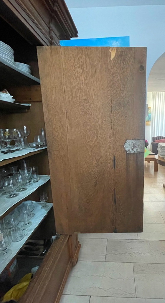Image 1 of Antique solid oak cabinet - centerpiece!