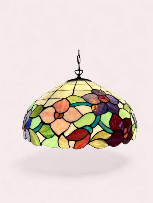 Suspension - Lampe vintage XL de style Tiffany
