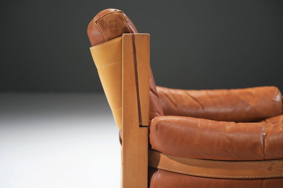 Image 1 of Vintage S15 fauteuils van leer, ontworpen door Pierre Chapo - Atelier Chapo, Frankrijk, 1967.