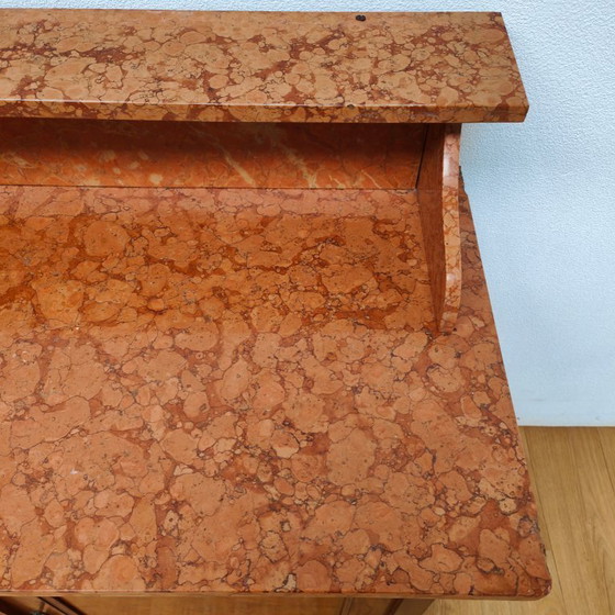 Image 1 of Cassettiera antica vintage, mobile da bagno con piano in marmo