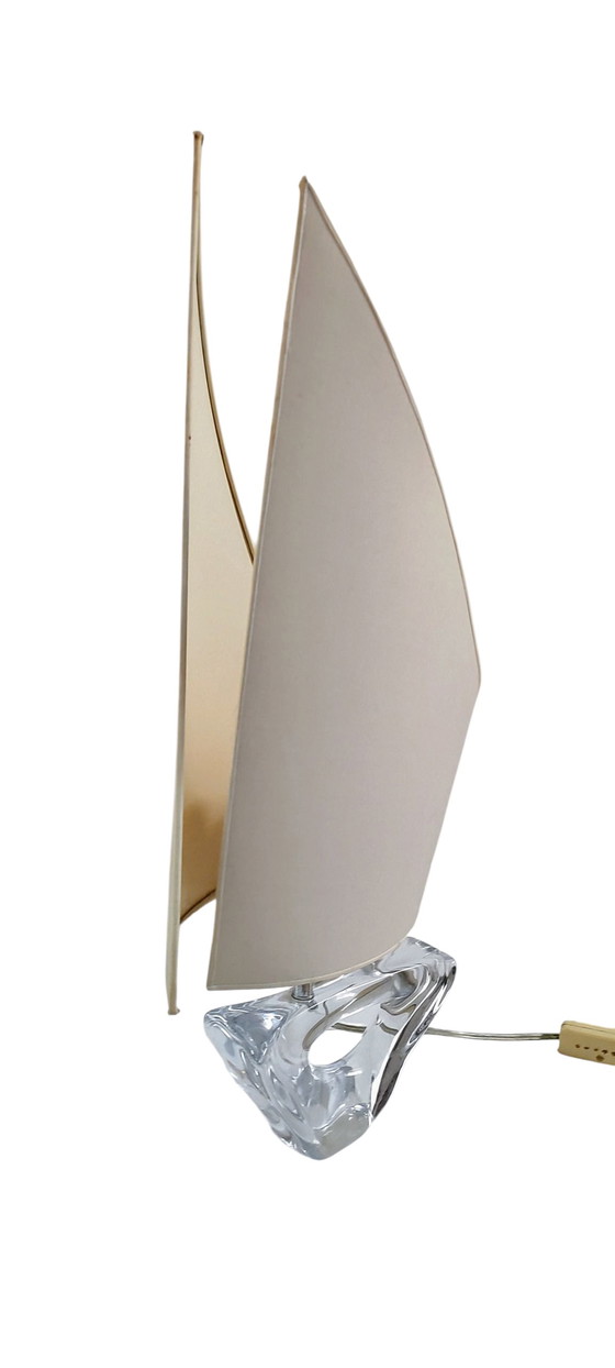 Image 1 of Skulpturale "Boot"-Lampe aus Kristallglas 1960er Jahre