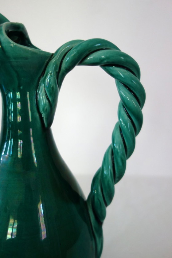 Image 1 of Jarra de cerámica esmaltada, Francia, década de 1950