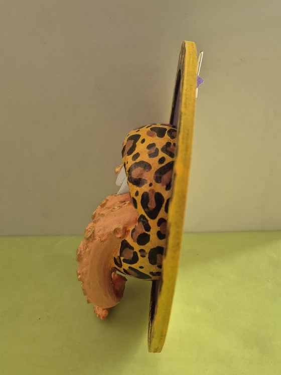 Image 1 of Colorful lips with tentacles and panther print.