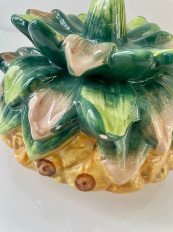 Image 1 of Keramieken ananas voorraadpot gekleurd 21 cm