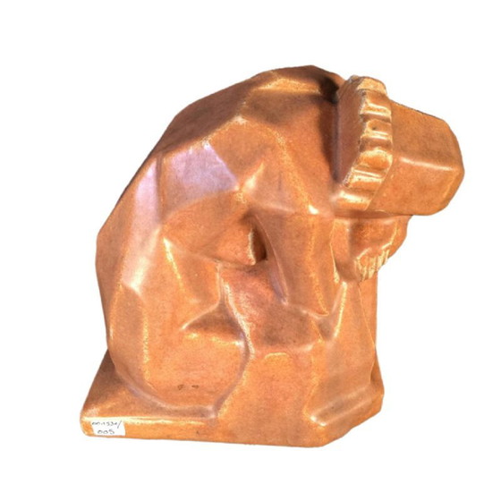Sculpture Cubiste Art Déco Femme par Angelo Hecq & Roger Guerin, 1925 – Ceramic, Art Deco (photo 11 of 11)