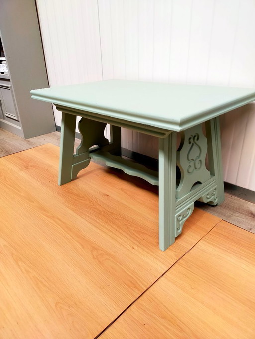 Table basse vintage, bleu clair