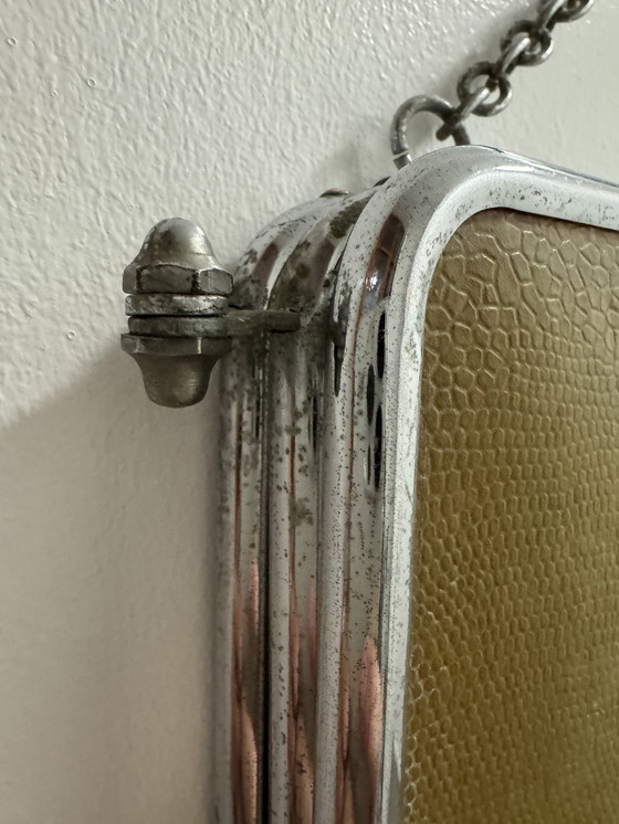 Image 1 of 1950s beveled triptych barber mirror