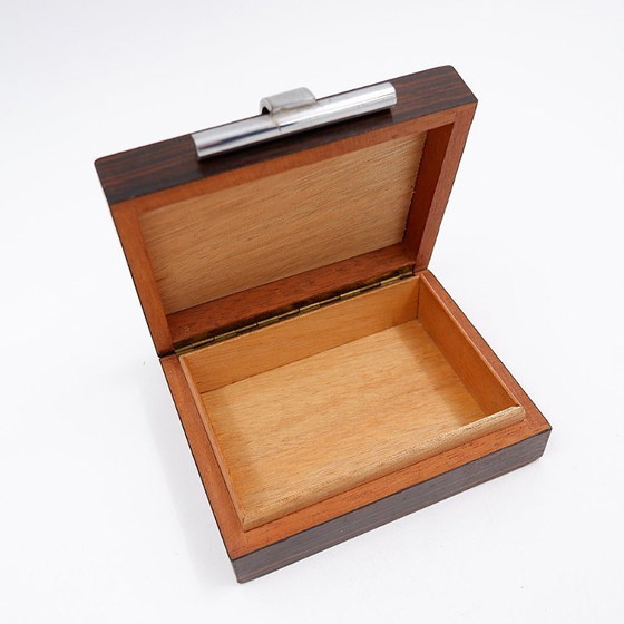 Image 1 of Boîte Art Déco en bois et métal attribuée à la Maison DESNY - années 1930