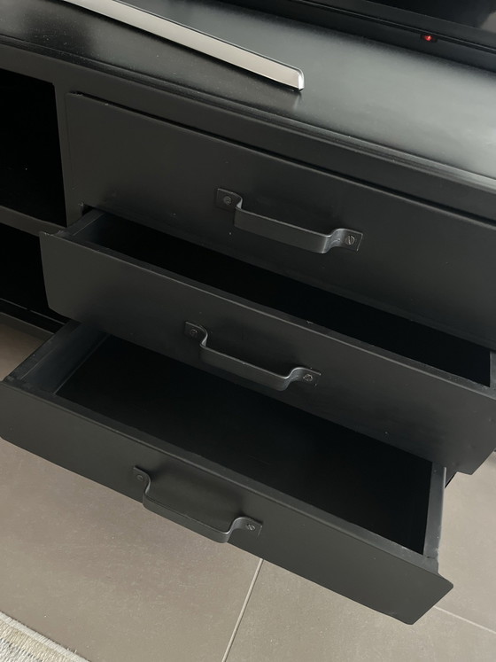 TV cabinet - industrial style - as new, TV furniture, Metal, Black (photo 5 of 5)