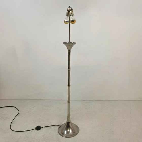 Ingo Maurer ML1F Lampadaire Bambou Années 60 Mid Century Chrome (photo 6 of 7)