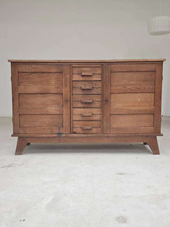 Buffet en chêne de René Gabriel, période de reconstruction 1950. – Armoires de rangement, Wood, Design (photo 22 of 30)