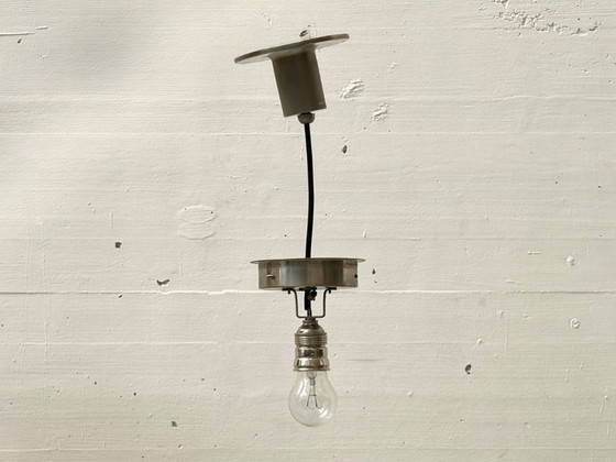 Image 1 of Suspension vintage en verre opalin cubique, années 1940