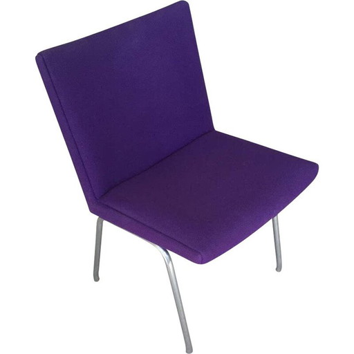 Sedia vintage in tessuto viola di Hans J. Wegner, Danimarca 1960