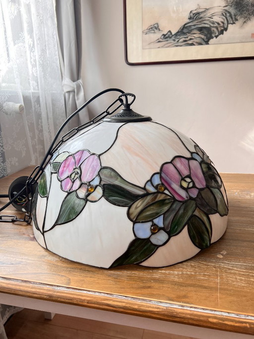 Lámpara de techo estilo Tiffany, luminaria, lámpara colgante de vidrieras, Art Nouveau