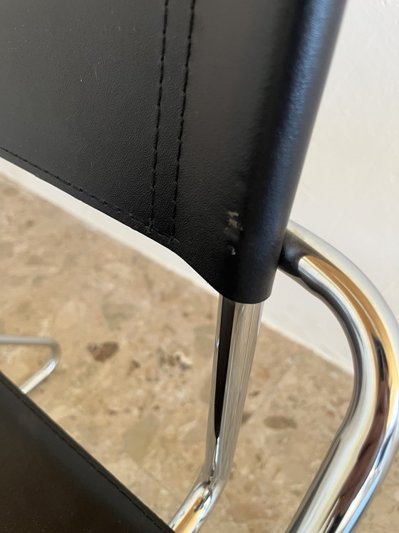 Image 1 of 6 vintage chromen eetkamerstoelen, Bauhaus-stijl, jaren 80!