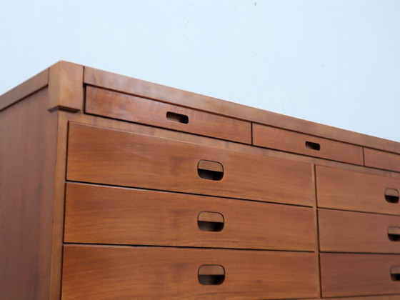 Image 1 of Italian Mid-Century Rationalist Walnut Multi-Drawer Sideboard 1970s