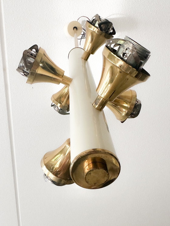 Image 1 of Kaiser Leuchten 6-Arm Glass Globe Pendant Lamp - Space Age Design from the 1960s