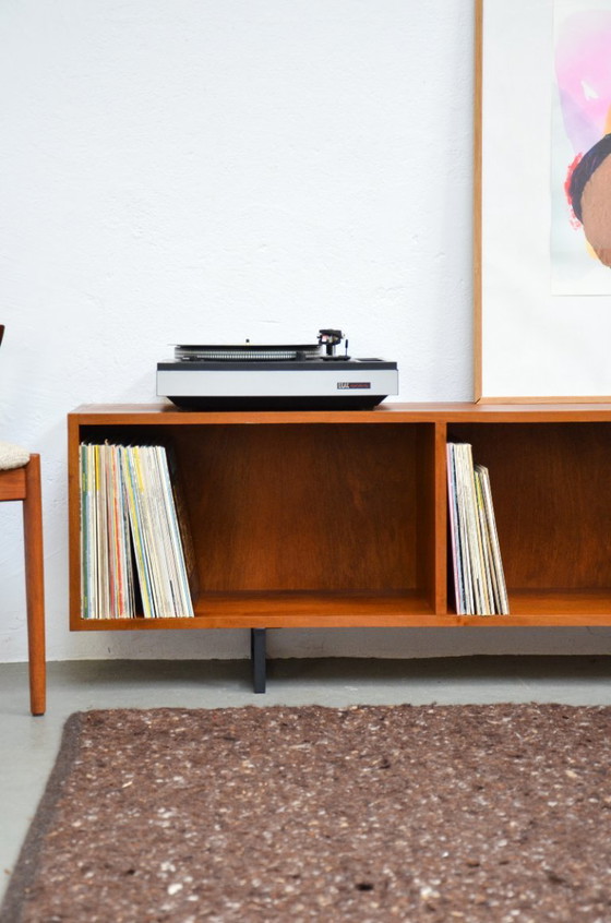 Image 1 of Open sideboard vintage vinyl walnut 70s lowboard phono HiFi