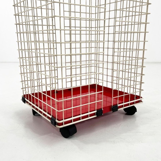 Image 1 of Red Wire Laundry Bin, 1980s