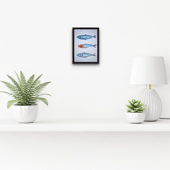 Image 1 of Signed sketch. Sardine theme