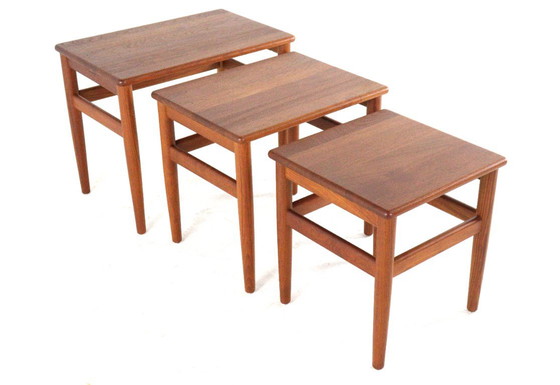 Set of 3 Danish Nesting Tables Side Tables Solid Teak Vintage Restored – Wood (photo 8 of 19)