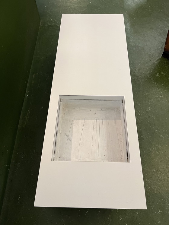 Image 1 of 70s White Formica Planter Table Made by Roche Bobois