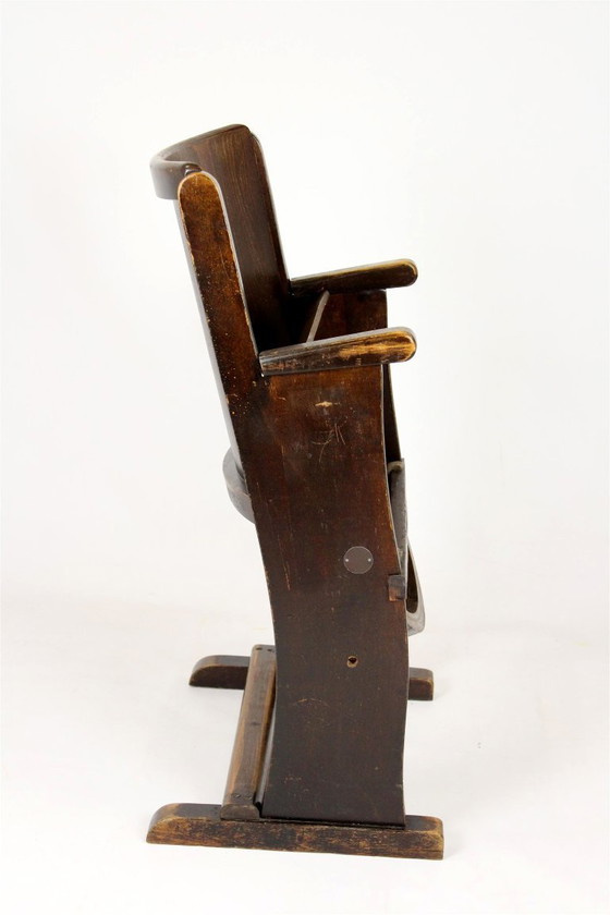 Image 1 of Fauteuil de cinéma vintage Ton (Thonet), tchèque des années 1940, siège de théâtre en bois
