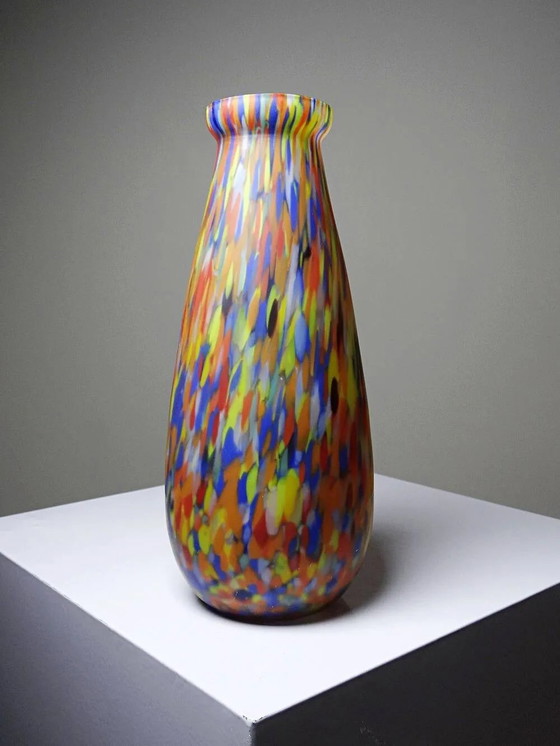 Vaso antico in vetro diaspro policromo, tipo Clichy-Legras, Art Déco – Vasi, Cristallo, Art Deco (photo 10 of 10)