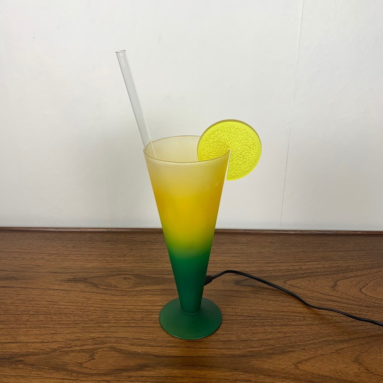 Image 1 of Cocktail Lamp with Straw and Lemon Slice, 90s