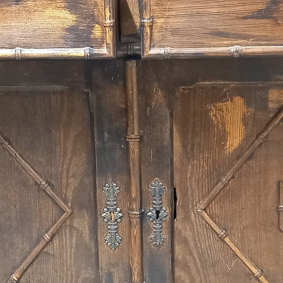 Image 1 of Antiek Frans Faux Bamboo dressoir