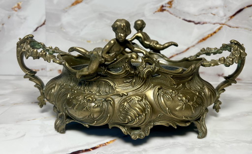 Antique French bronze flower pot