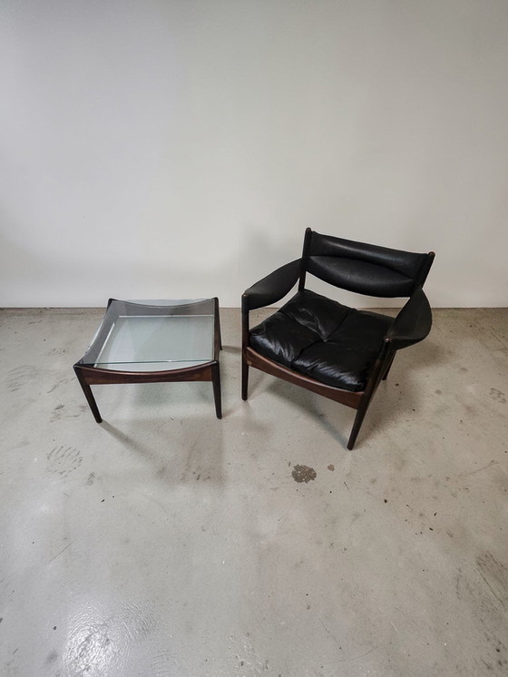 Image 1 of Set di 2 poltrone di design + tavolo Mid Century Kristian Vedel per Søren Willadsen Møbelfabrik Danimarca anni '60