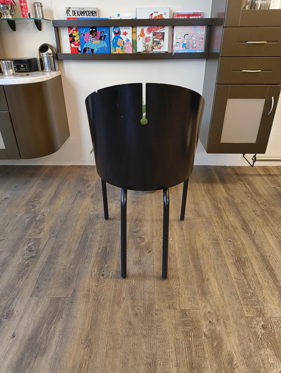 Image 1 of 7x Holzstuhl mit runder Rückenlehne, Lederoptik