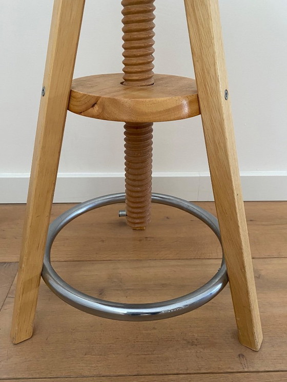 Image 1 of Vintage wooden stool, piano stool, painting stool, artist stool, industrial stool - 1980s