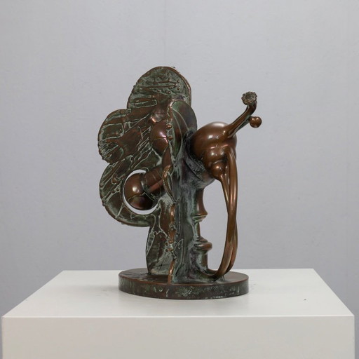 Abstrakte organische Bronzeskulptur von César Bailleux, Belgien, 1980er Jahre