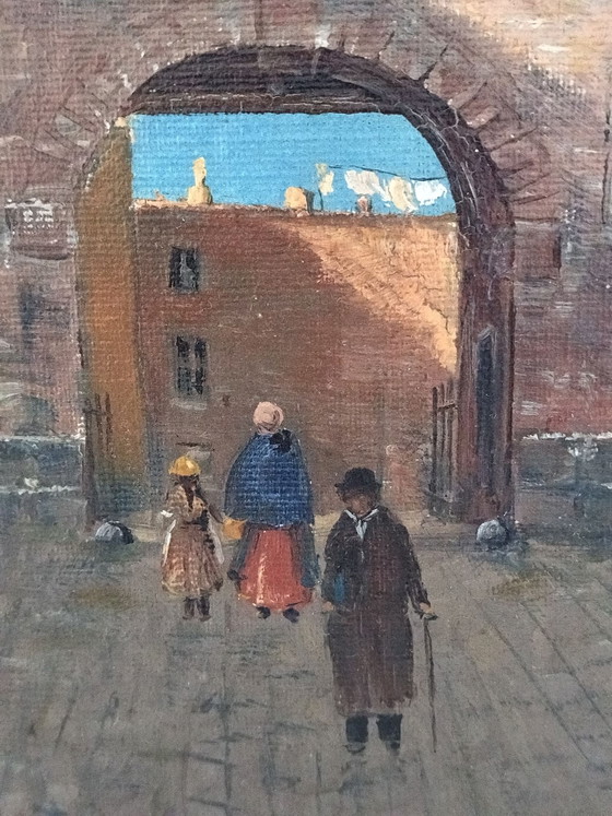 Painting, Old Painting by Hans Franz Edmund Killian - dated 1907, Art, Wood, Canvas, Blue (photo 6 of 13)
