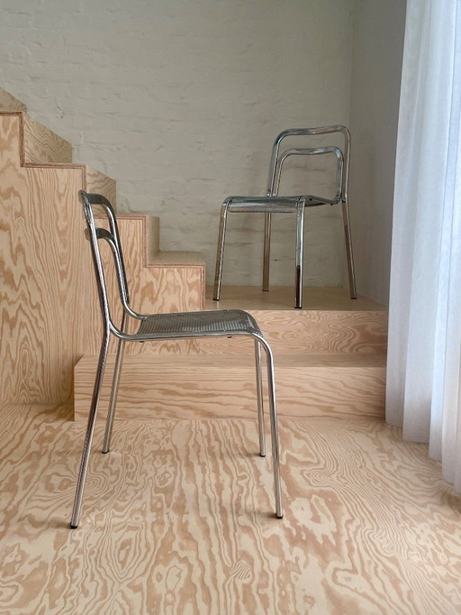 4x chaises chromées Gastone Rinaldi