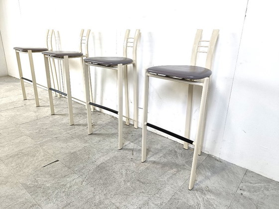 Image 1 of Postmodern bar stools, set of 4 - 1980s 