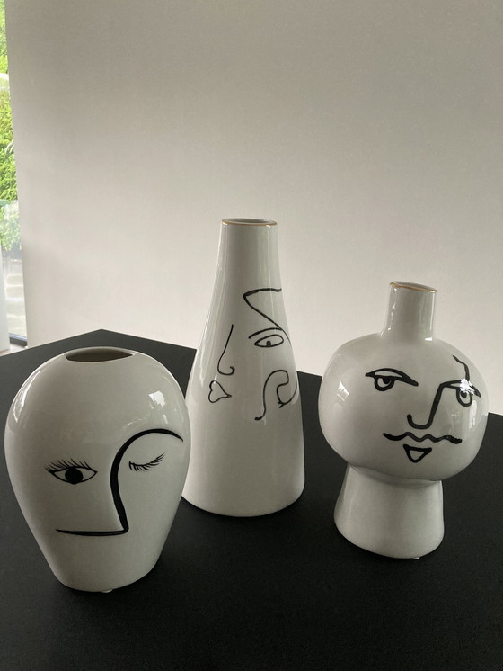 Image 1 of Conjunto de tres jarrones decorativos Palladier